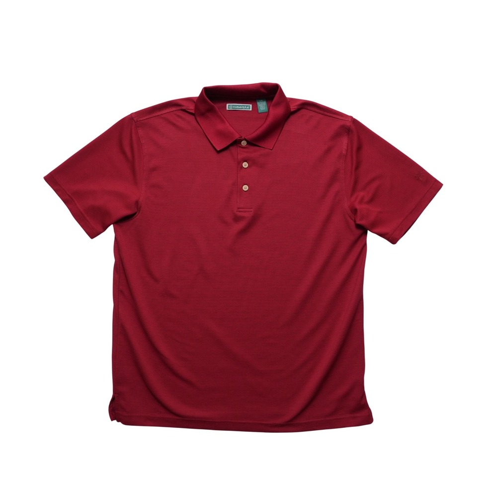 Cubavera Polo Shirt Mens Large Red Textured Pineapple Logo Resort‎ Golf